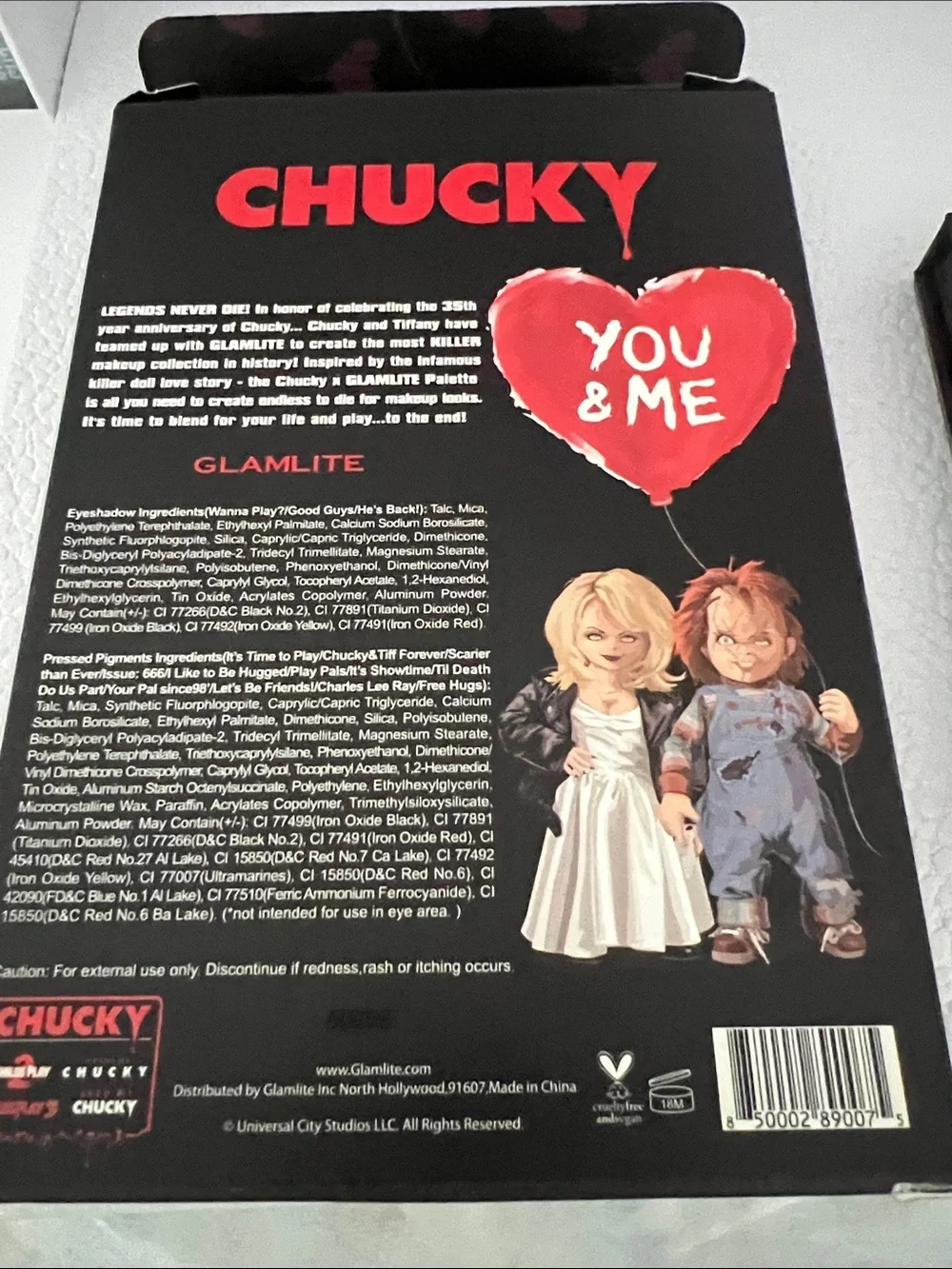 Glamlite - Chucky Crazy in Love 15-Shade Eyeshadow Palette - Black/Red